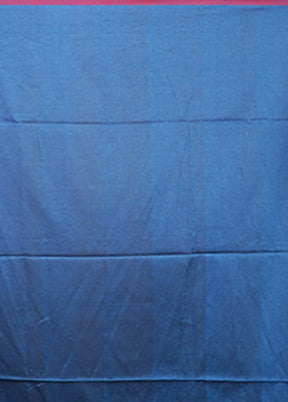 Blue Matka Silk Saree With Blouse Piece