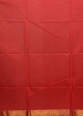 Red Handloom Matka Pure Silk Saree With Blouse Piece
