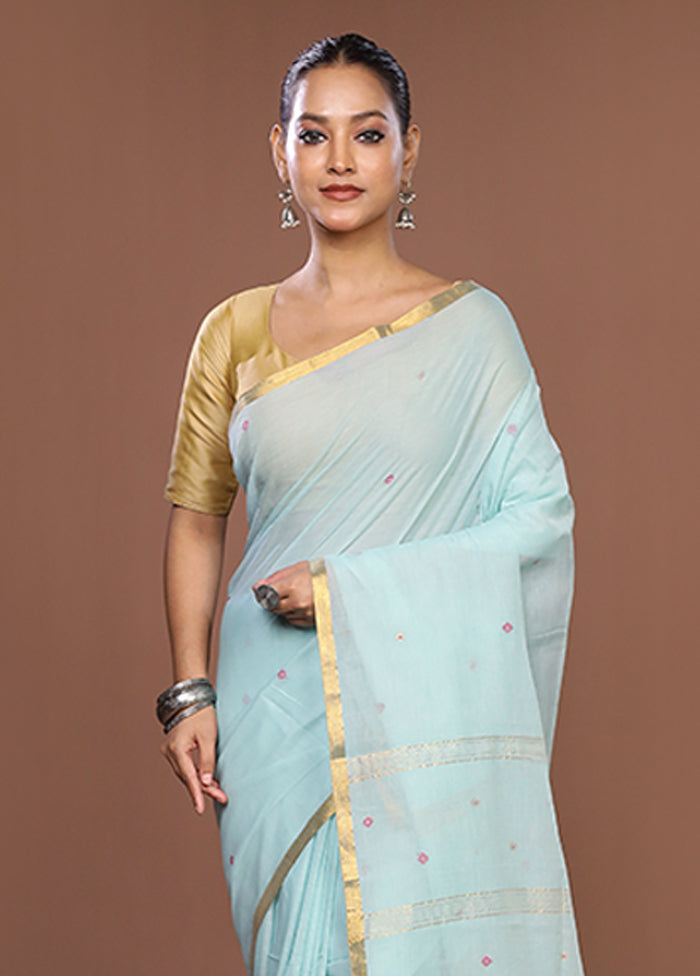 Green Matka Silk Saree With Blouse Piece