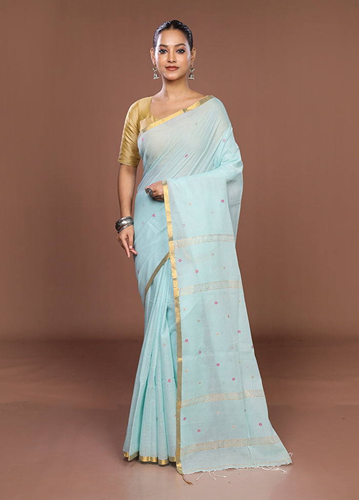 Green Matka Silk Saree With Blouse Piece