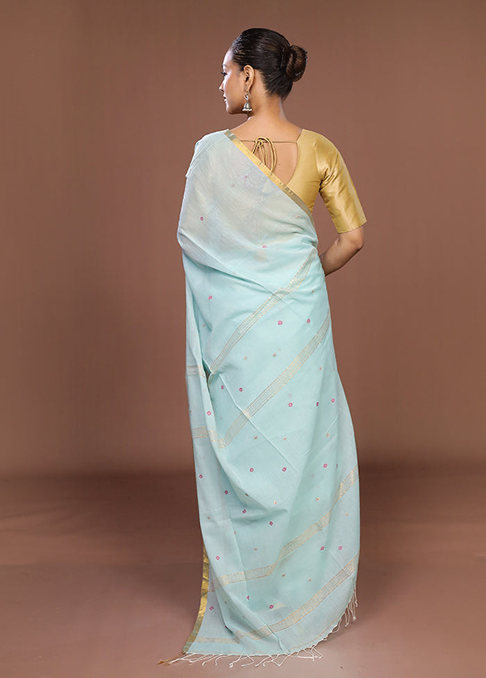 Green Matka Silk Saree With Blouse Piece