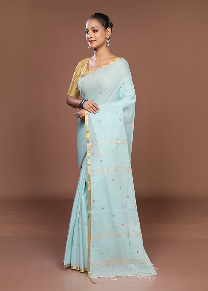 Green Matka Silk Saree With Blouse Piece