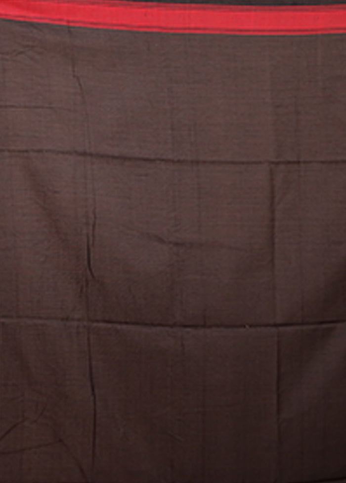 Black Matka Silk Saree With Blouse Piece