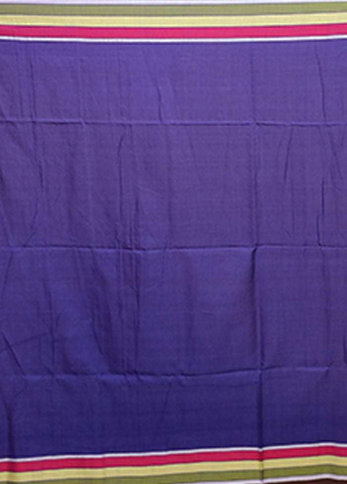 Blue Matka Silk Saree With Blouse Piece