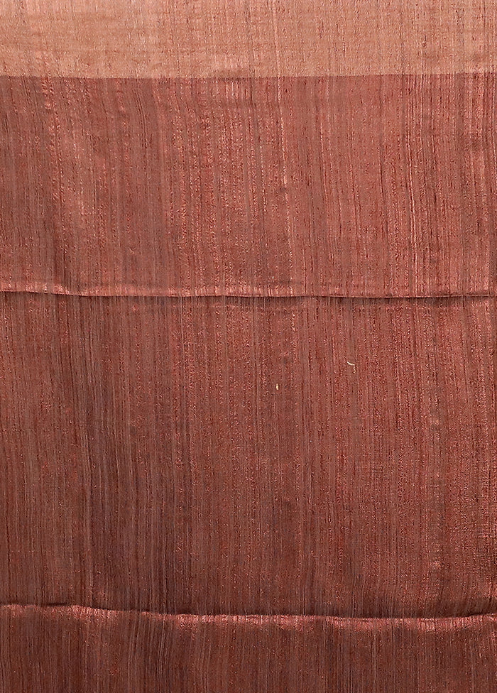 Maroon Handloom Matka Pure Silk Saree With Blouse Piece