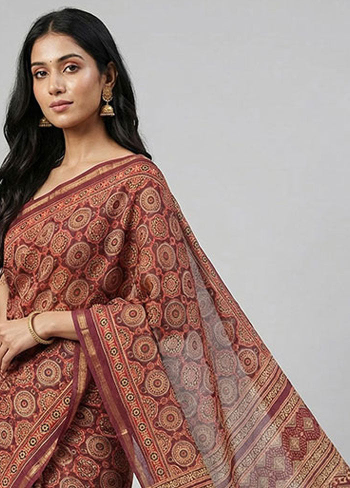 Purple Chanderi Silk Saree With Blouse Piece