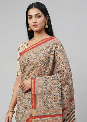 Blue Chanderi Silk Saree With Blouse Piece