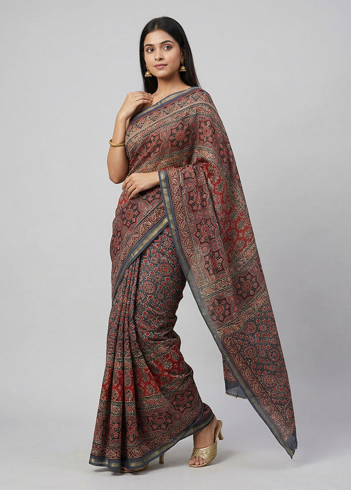 Blue Chanderi Silk Saree With Blouse Piece