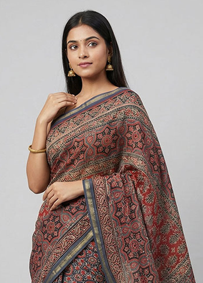 Blue Chanderi Silk Saree With Blouse Piece