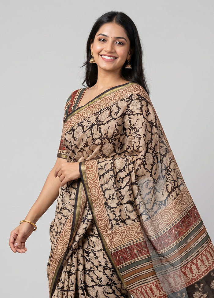 Blue Chanderi Silk Saree With Blouse Piece