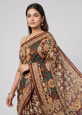 Multicolor Chanderi Silk Saree With Blouse Piece