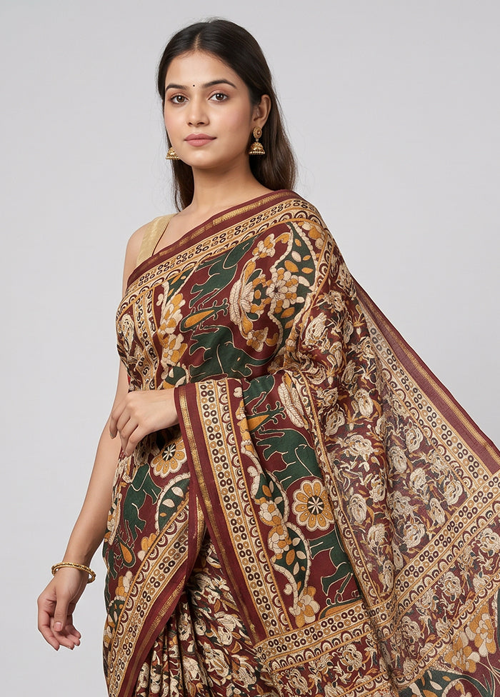 Multicolor Chanderi Silk Saree With Blouse Piece