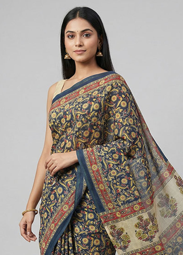 White Chanderi Silk Saree With Blouse Piece