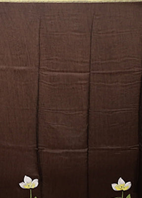 Black Chanderi Silk Saree With Blouse Piece