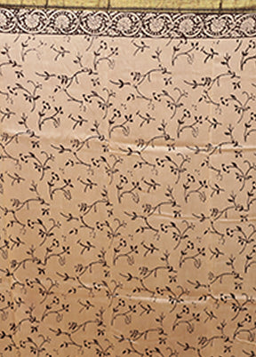Cream Chanderi Silk Saree With Blouse Piece