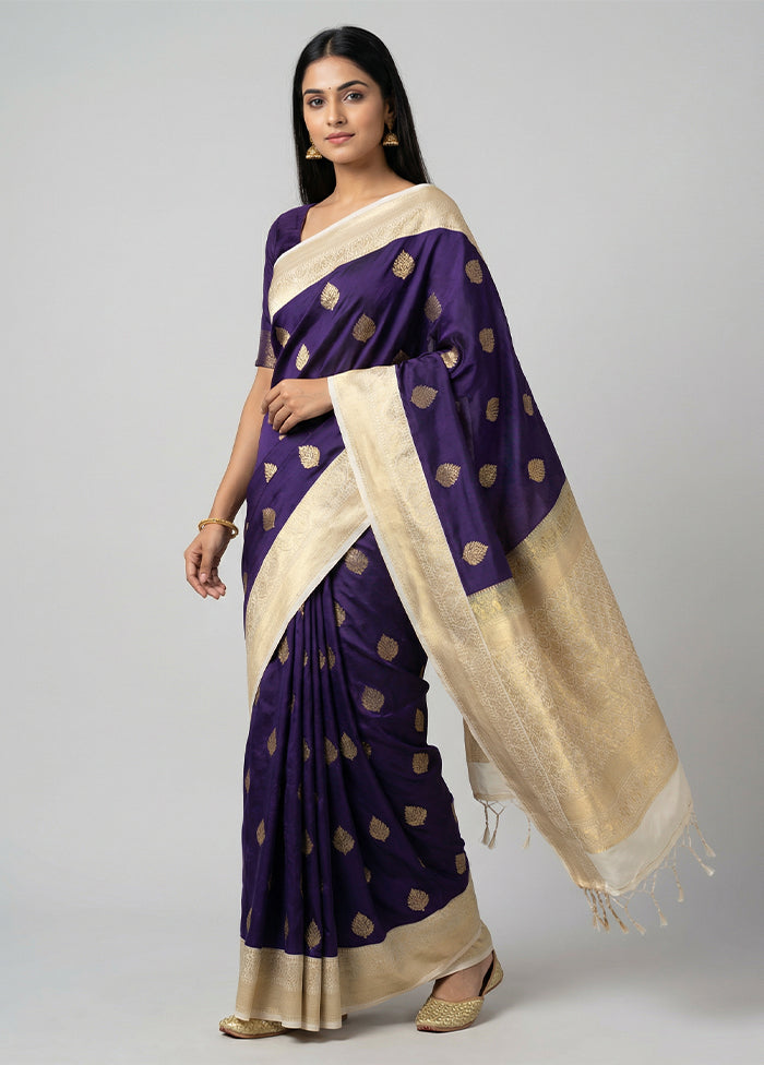 Blue Kanjivaram Silk Saree With Blouse Piece
