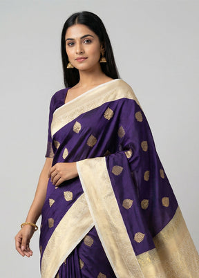 Blue Kanjivaram Silk Saree With Blouse Piece