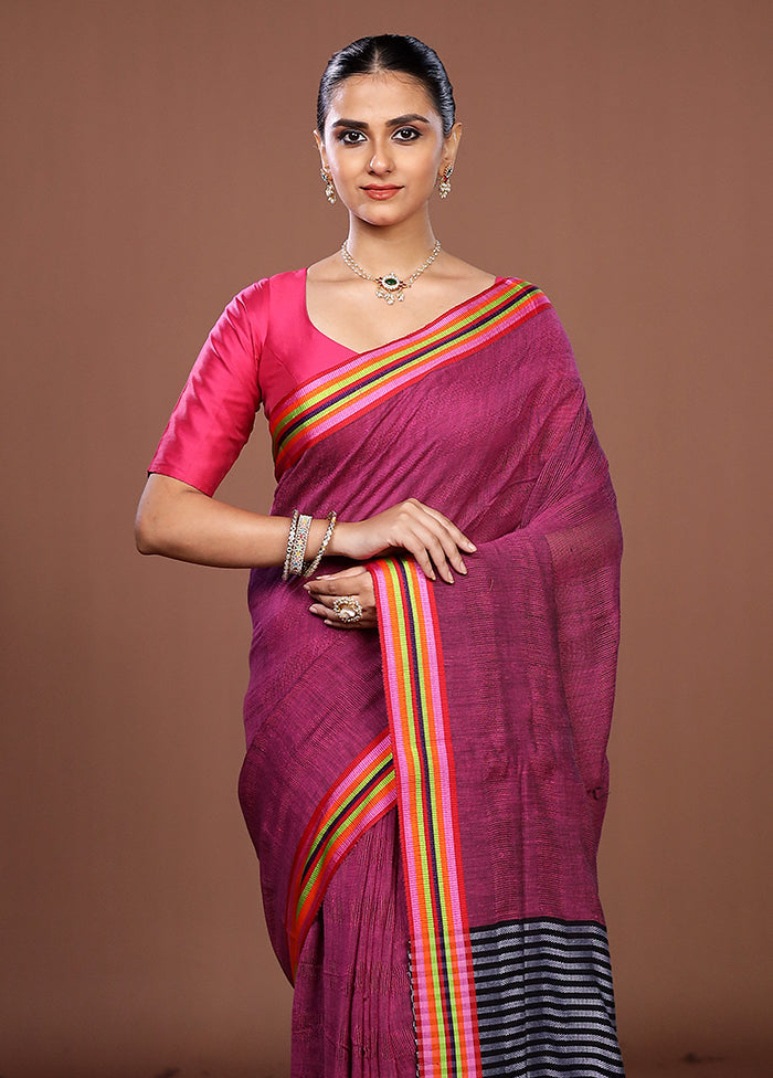 Black Matka Silk Saree With Blouse Piece