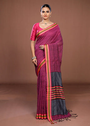 Black Matka Silk Saree With Blouse Piece
