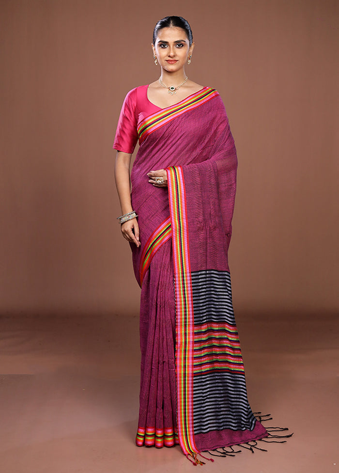 Black Matka Silk Saree With Blouse Piece