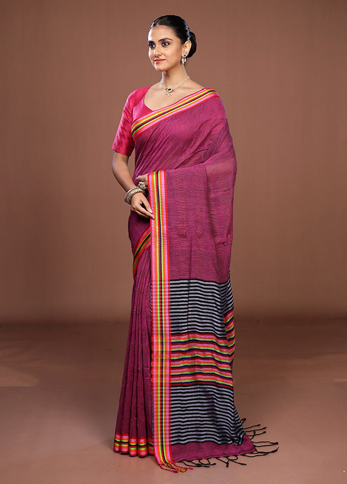 Black Matka Silk Saree With Blouse Piece