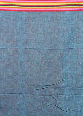 Blue Matka Silk Saree With Blouse Piece