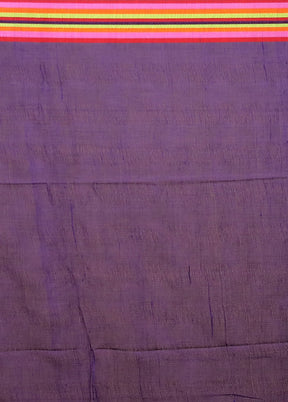 Purple Matka Silk Saree With Blouse Piece