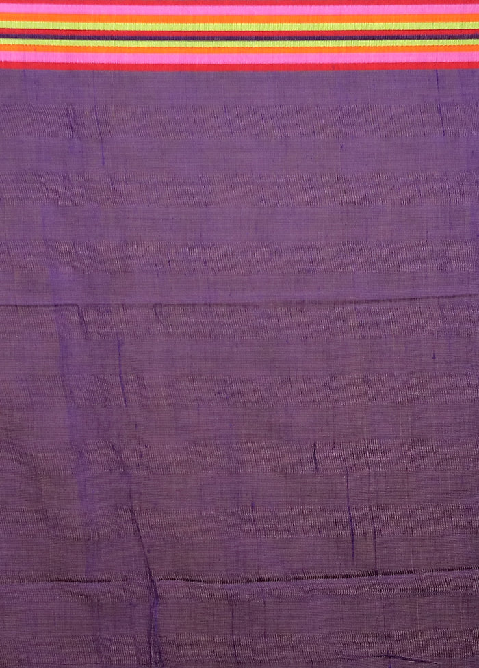 Purple Matka Silk Saree With Blouse Piece