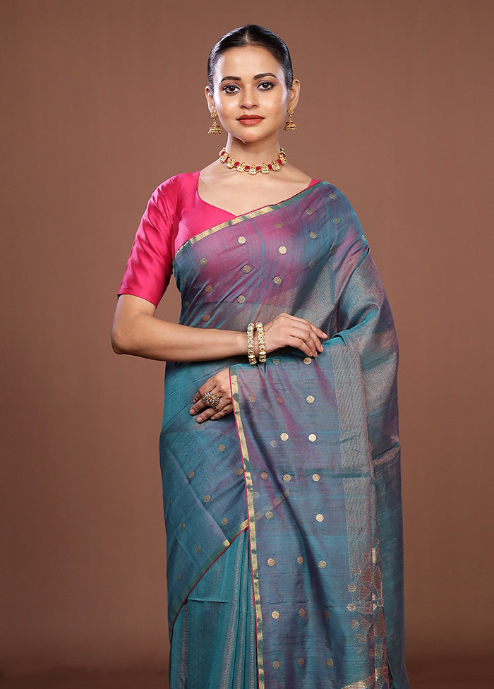 Green Matka Silk Saree With Blouse Piece