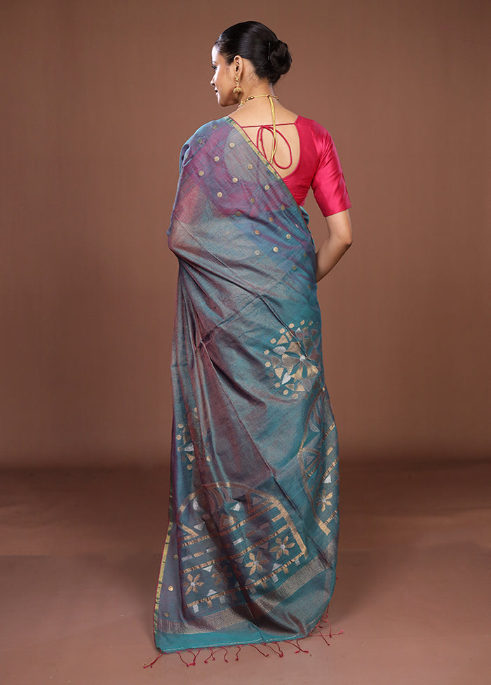 Green Matka Silk Saree With Blouse Piece