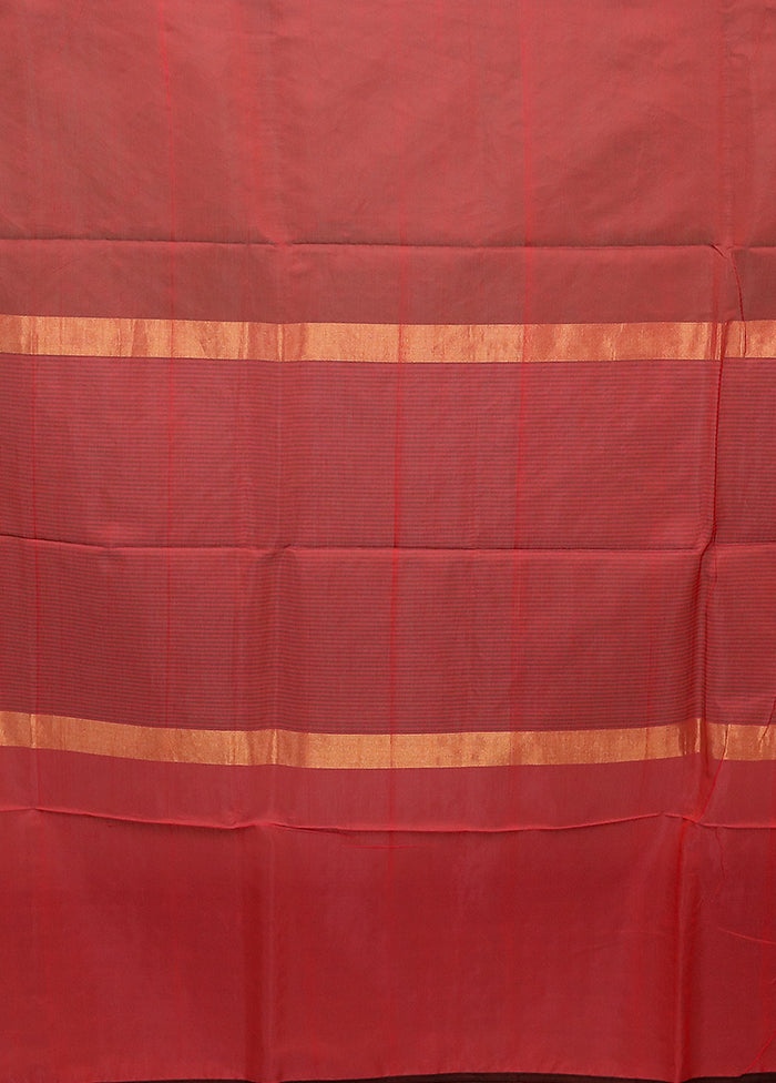 Grey Matka Silk Saree With Blouse Piece