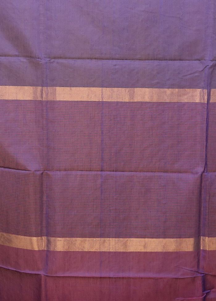Blue Matka Silk Saree With Blouse Piece