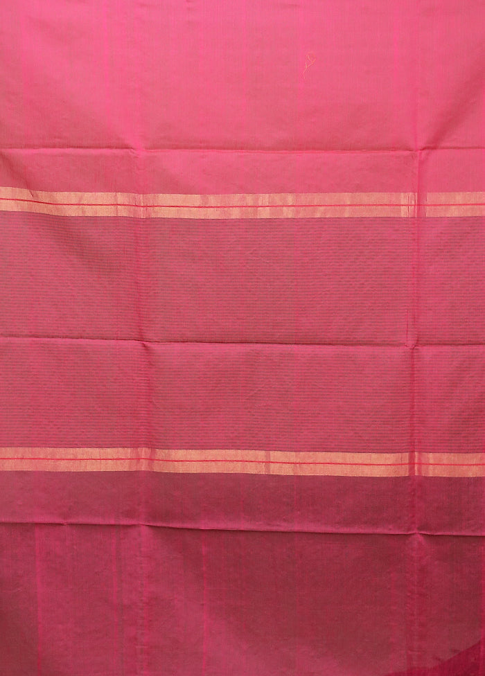 Pink Matka Silk Saree With Blouse Piece