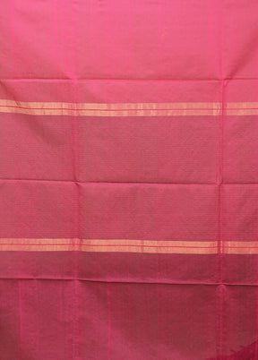 Pink Matka Silk Saree With Blouse Piece