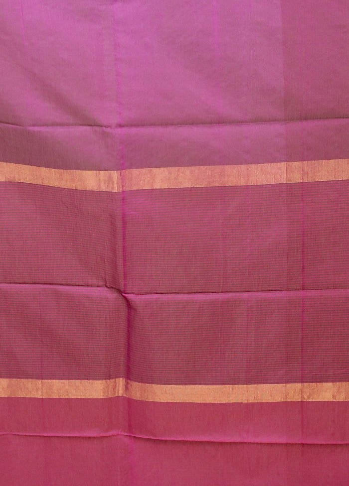 Purple Matka Silk Saree With Blouse Piece
