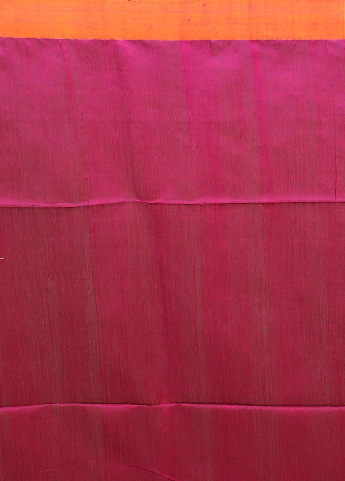 Orange Matka Silk Saree With Blouse Piece