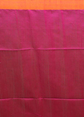 Orange Matka Silk Saree With Blouse Piece