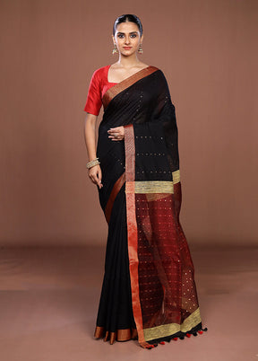 Maroon Matka Silk Saree With Blouse Piece