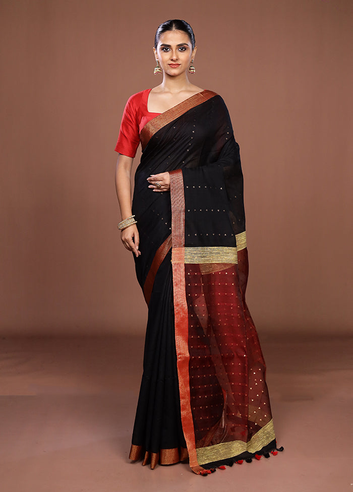 Maroon Matka Silk Saree With Blouse Piece