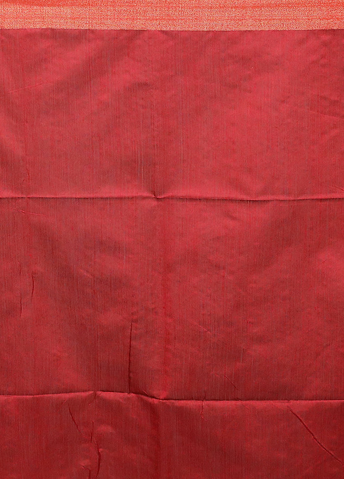 Maroon Matka Silk Saree With Blouse Piece