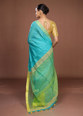Green Matka Silk Saree With Blouse Piece