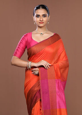 Multicolor Matka Silk Saree With Blouse Piece