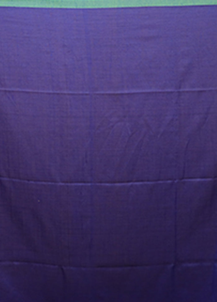 Blue Matka Silk Saree With Blouse Piece