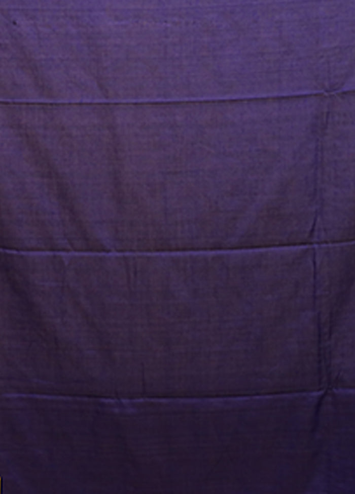 Blue Matka Silk Saree With Blouse Piece