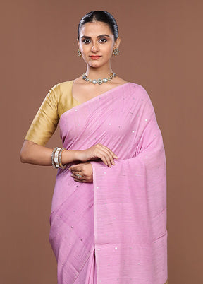 Purple Matka Silk Saree With Blouse Piece