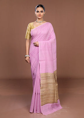 Purple Matka Silk Saree With Blouse Piece