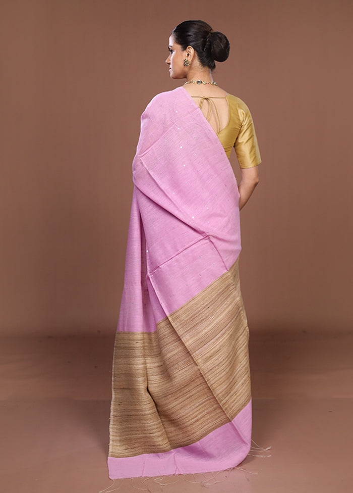 Purple Matka Silk Saree With Blouse Piece
