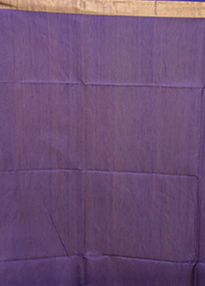 Blue Matka Silk Saree With Blouse Piece