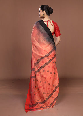 Rust Matka Silk Saree With Blouse Piece