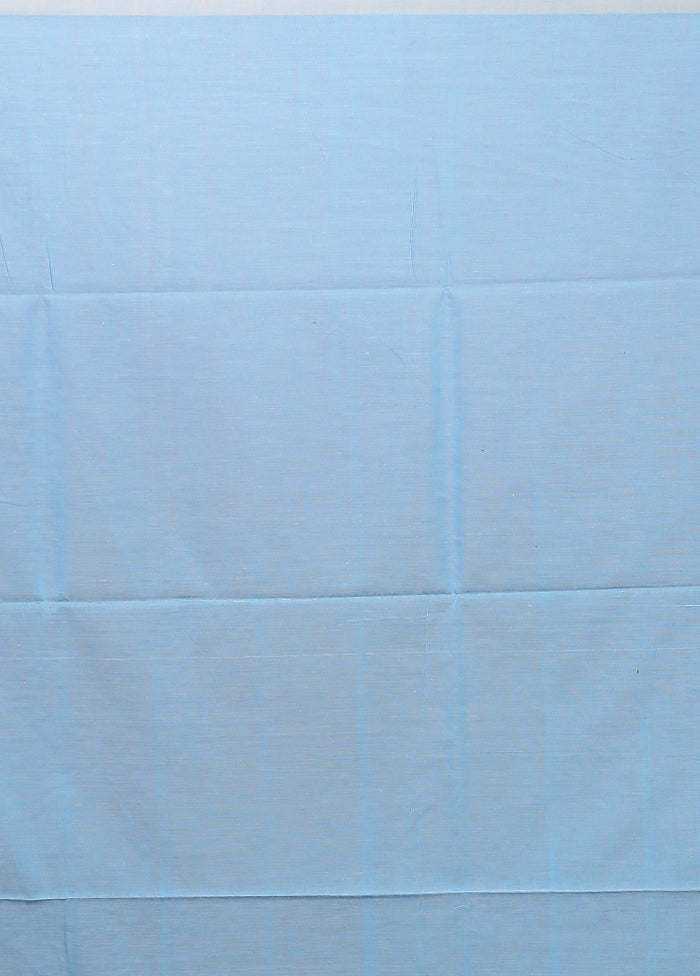 Blue Matka Silk Saree With Blouse Piece
